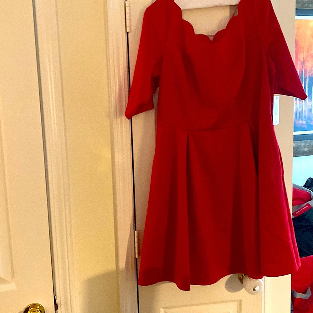 Just fab red midi dress